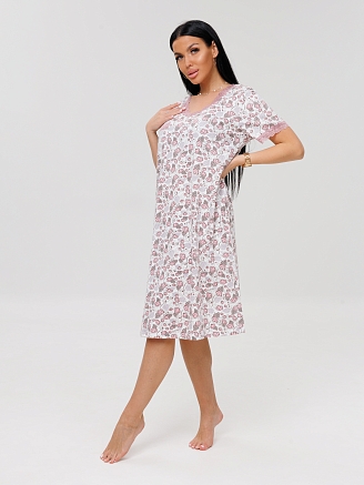 Женская сорочка Сор-41(К) / Брусничный (цветы)