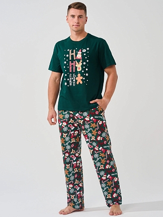 Мужская пижама "Пряник" 1820-К / Изумрудный