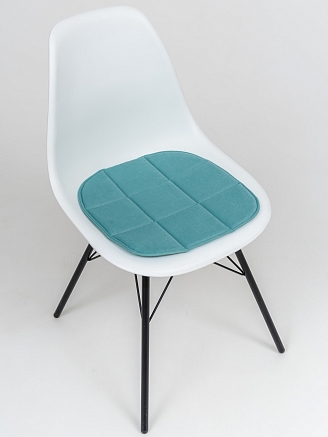 Подушка на стул с закругленными краями / Бирюза