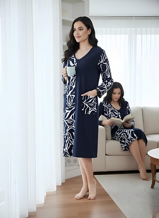 Халат женский 39061 / темно-синий