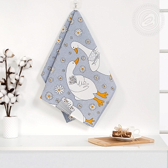 Полотенце кухонное рогожка / Ромашки