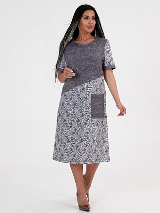 Женское платье Каприз ПлК-1544 / Белые ромбы на кофе