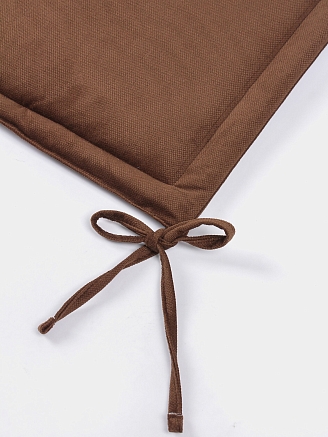 Комплект квадратных подушек на стул с завязками (2 шт.) / Коричневый