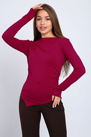 Женский лонгслив 83904 / бордовый