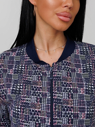 Женский костюм К-222(Фут) / Темно-синий (узор)