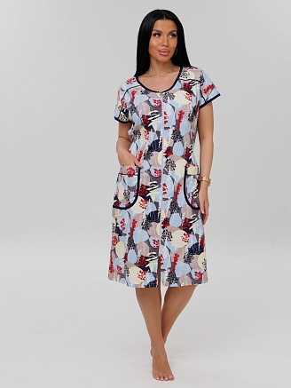 Женский халат Х-81(К) / Голубой (пятна)