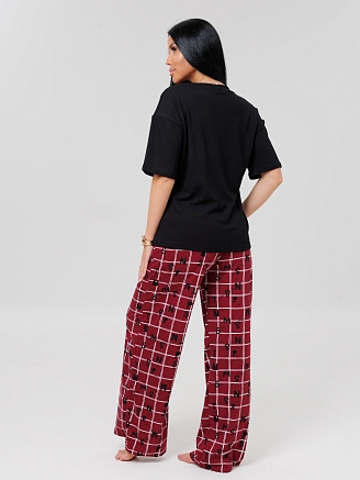 Женский костюм К-88 (К+Л) / Бордовый (клетка)