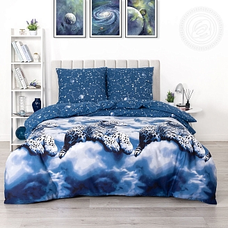 Постельное бельё поплин De Luxe Созвездие леопарда
