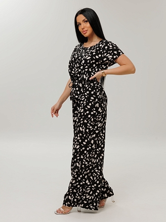 Женский костюм К-229(Шт) / Черный (узоры)