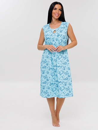 Женская сорочка Сор-85(К) / Ментоловый (цветы)