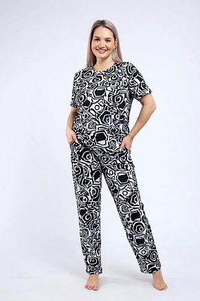 Женская пижама 18115 / абстрактные розы