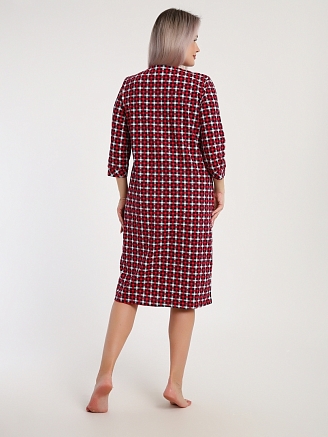 Женский халат Клетка 525 / Синий, красный