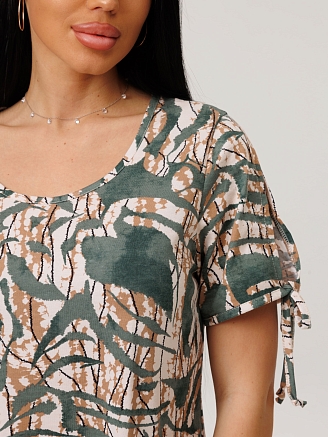 Женское платье Пл-109(К) / Зеленый (узоры)