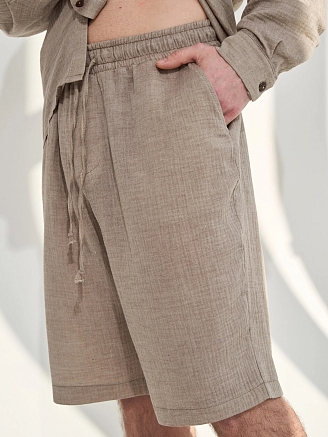 Мужской костюм "Эко-Муслин"(шорты) 2469-Мус / Мокко