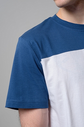 Мужская футболка 14482 / белый+джинс