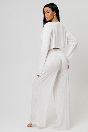 Женская пижама с брюками 2244 / Молочный