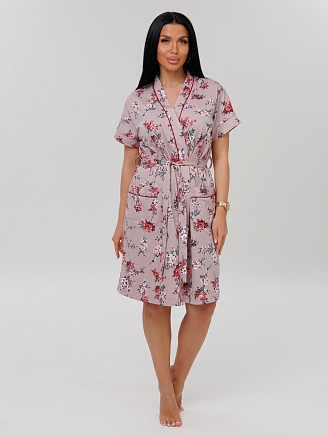 Женский халат Х-11(К) / Капучино (цветы)