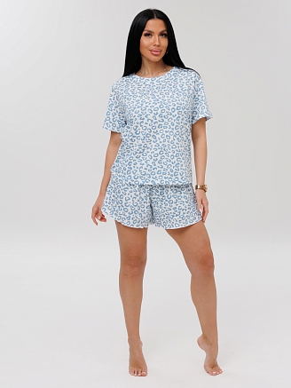 Женская пижама П-98(К) / Голубой (леопард)