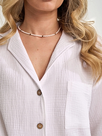 Женский костюм "Муслин" (шорты) 2460-Мус / Белый