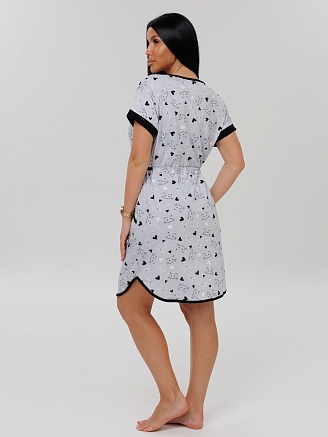 Женский халат Х-140(К) / Серый (сердечки)