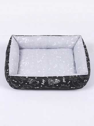 Лежанка для животных мелких пород арт. LDZ / Светло-серый + черный