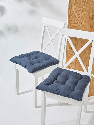 Комплект кухонных подушек на стул 2 шт. (габардин) / Графит