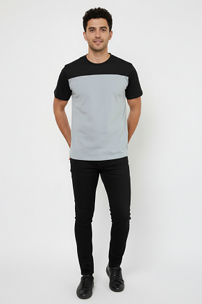 Мужская футболка 14482 / серый+черный