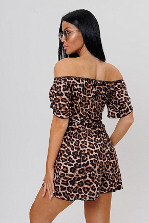 Женский комбинезон с шортами 2190 / Коричневый