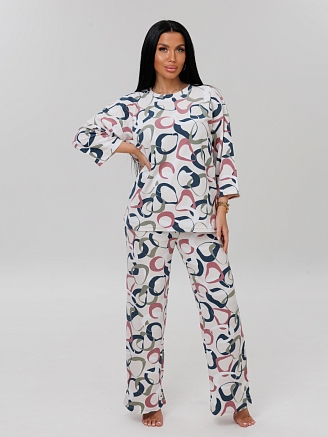 Женский костюм К-82(М) / Белый (круги)