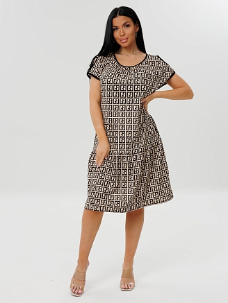 Женское платье Пл-82(К) / Коричневый (узоры)