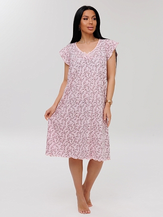 Женская сорочка Сор-71(К) / Светло-розовый (цветы)