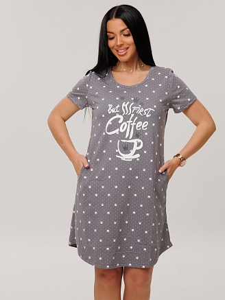 Женская туника Т-217(К) / Серо-коричневый (короны)