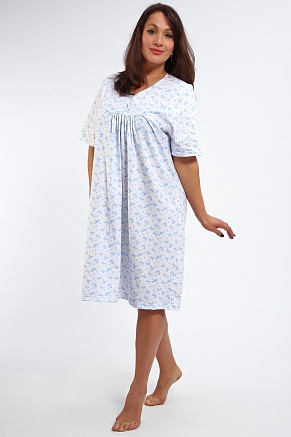 Женская ночная сорочка 88126 / бабочки на белом