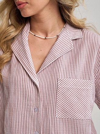 Женская пижама "Ривьера" (шорты) 2461-Мус / Бежевый