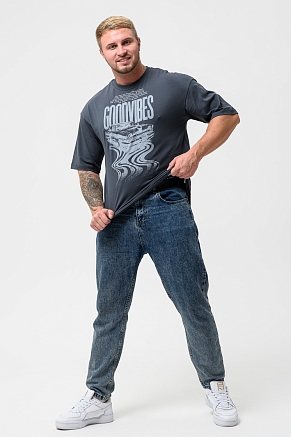 Мужская футболка 8507/1 / графитовый+good vibes