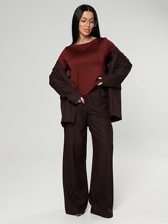 Женский лонгслив Энкар / бордовый