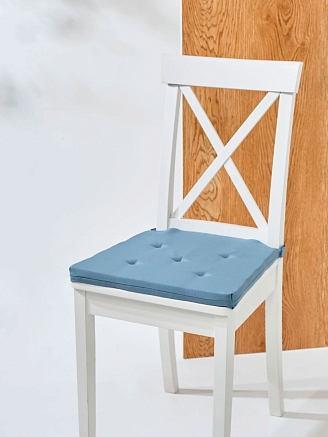 Подушка на стул Юстина / Серо-голубой