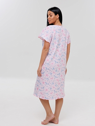 Женская сорочка Сор-73(К) / Розовый (птички)