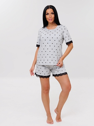 Женская пижама П-69(К) / Серый (короны)