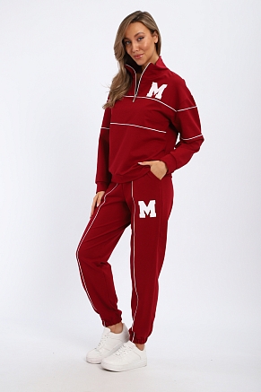 Женский костюм с брюками 74720 / бордовый