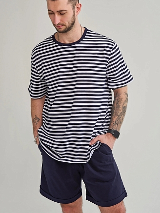 Мужской комплект "Полоса" (шорты) 2459-К / Синий