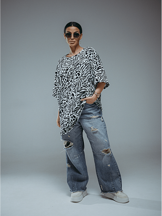 Женская футболка Энимал / Зебра белая