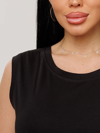 Женское платье Пл-110(К+Л) / Черный (мелкие цветы)