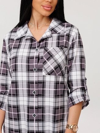 Женский халат Х-150(К) / Светло-серый (клетка)