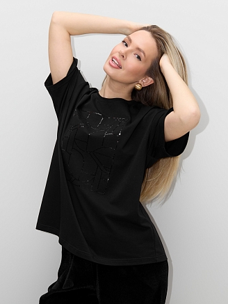 Женская футболка Майна-2 Ф-128 / чёрный