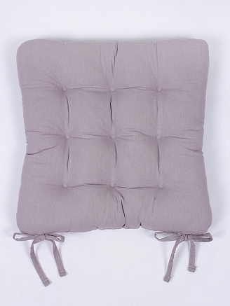 Комплект подушек на стул с завязками (бязь) 2 шт. / Светло-серый