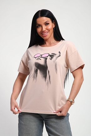Женская футболка 85660 / бежевый