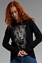 Женский лонгслив 8513 / черный+леопард