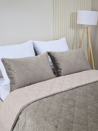 Набор покрывало и чехлы на подушку Кристалл / Какао