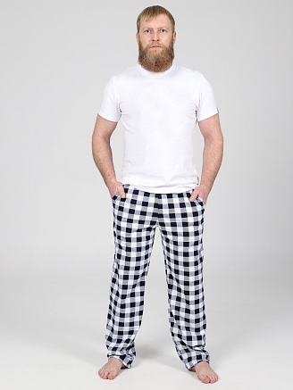 Мужские брюки БК-1439 / Сине-белые квадраты